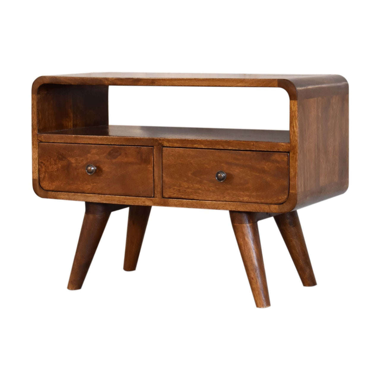 Ashpinoke:Mini Chestnut Curved Media Unit-Media Units-Artisan