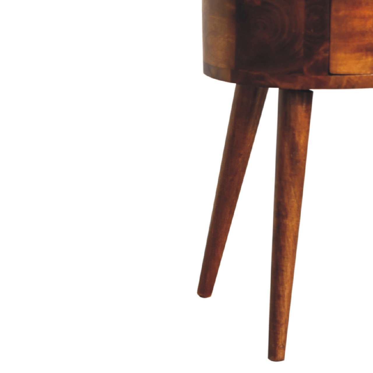 Ashpinoke:Mini Chestnut Rounded Bedside Table-Bedsides-Artisan