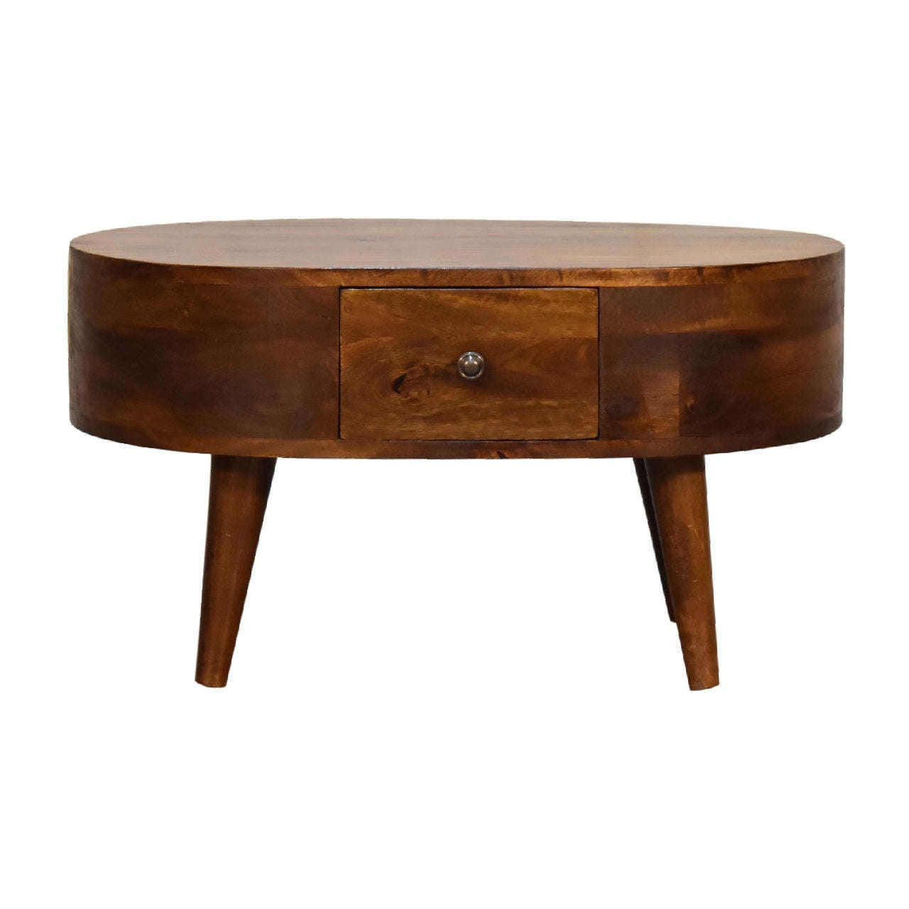 Ashpinoke:Mini Chestnut Rounded Coffee Table-Coffee Tables-Artisan