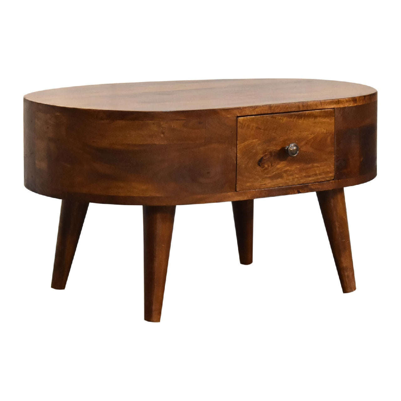 Ashpinoke:Mini Chestnut Rounded Coffee Table-Coffee Tables-Artisan