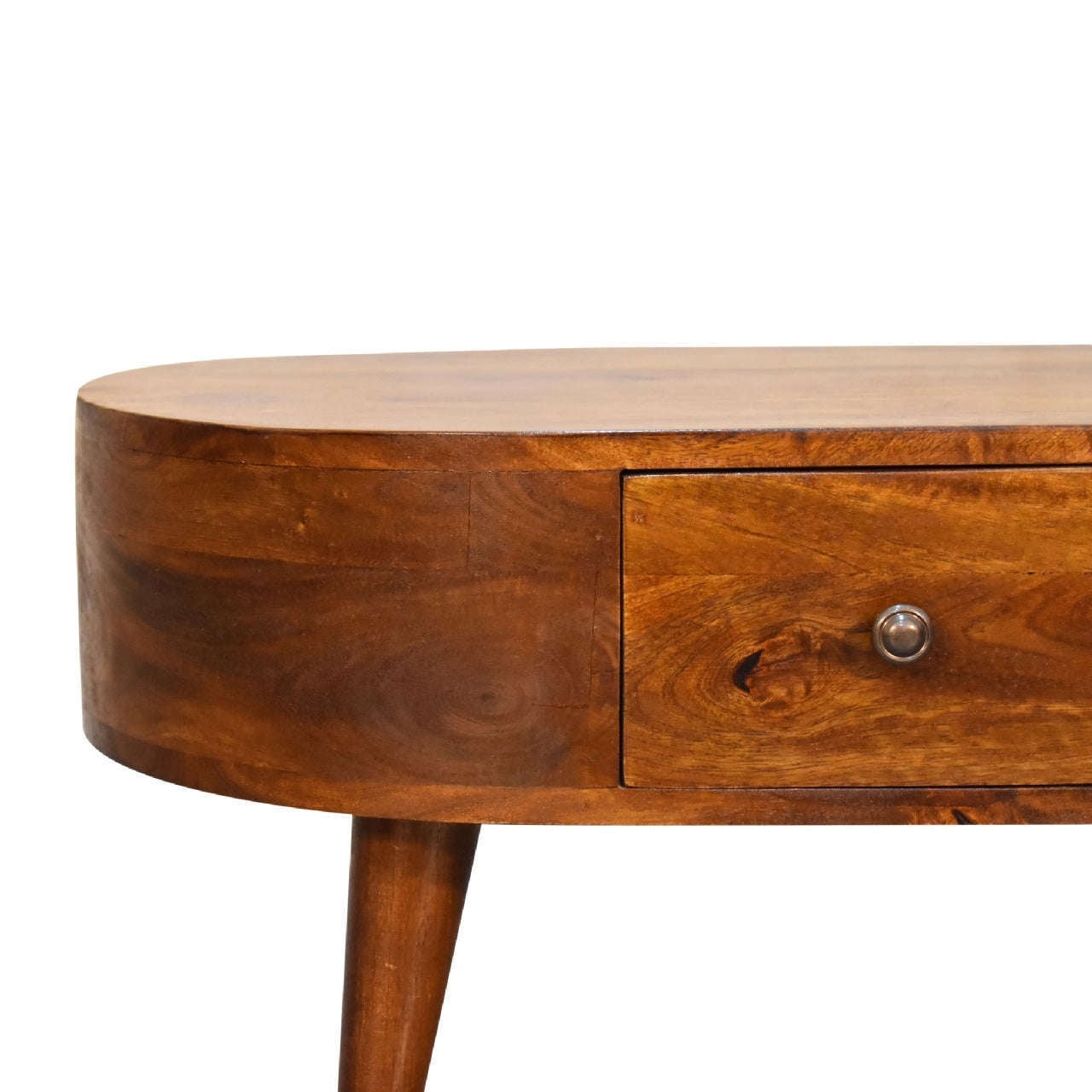 Ashpinoke:Mini Chestnut Rounded Coffee Table-Coffee Tables-Artisan