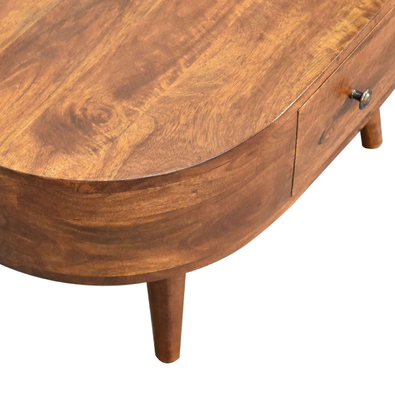 Ashpinoke:Mini Chestnut Rounded Coffee Table-Coffee Tables-Artisan