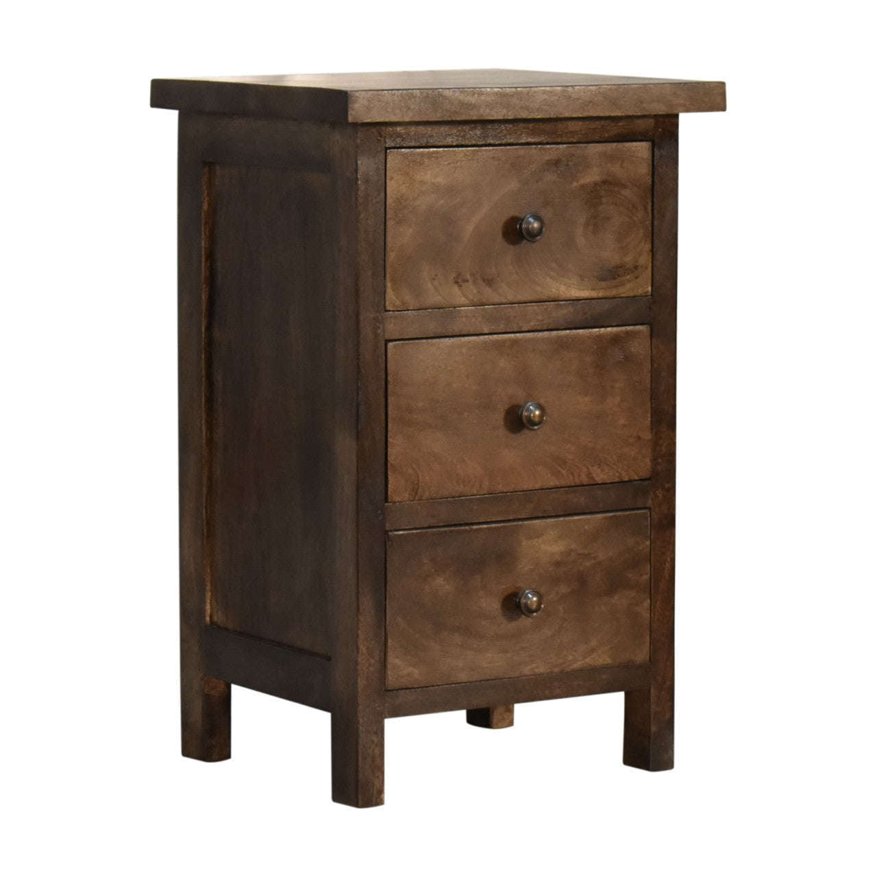 Ashpinoke:Mini Classic Grey Country Style Bedside with 3 Drawers-Bedsides-Artisan