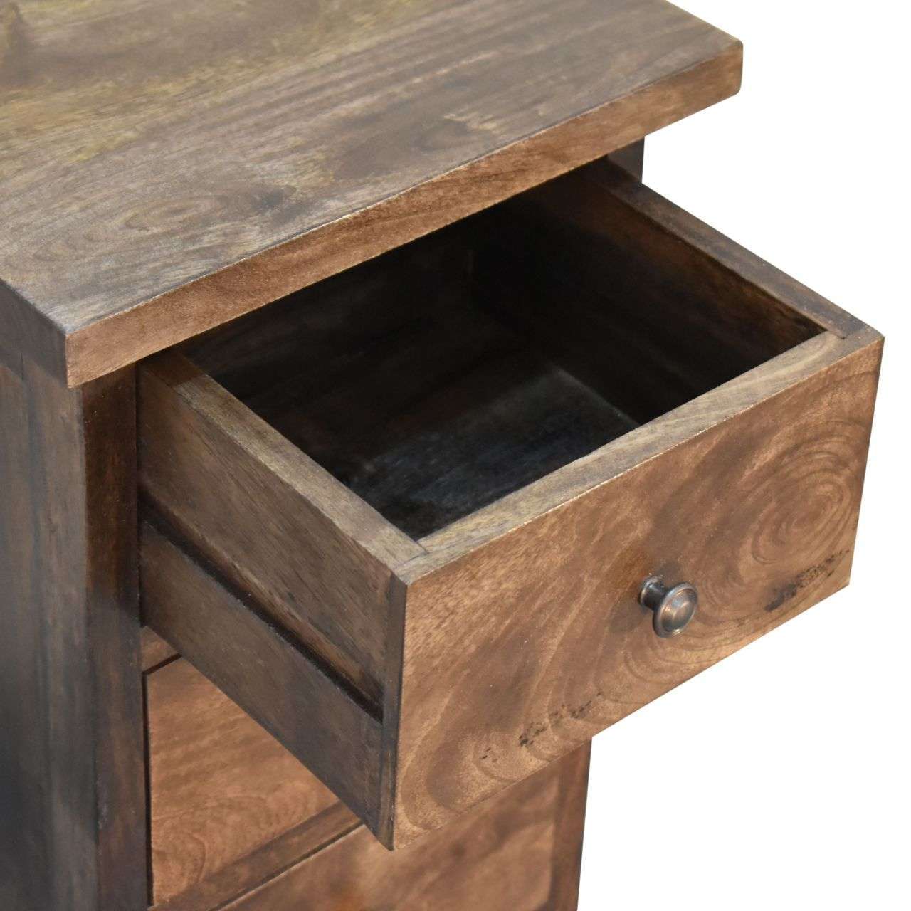 Ashpinoke:Mini Classic Grey Country Style Bedside with 3 Drawers-Bedsides-Artisan