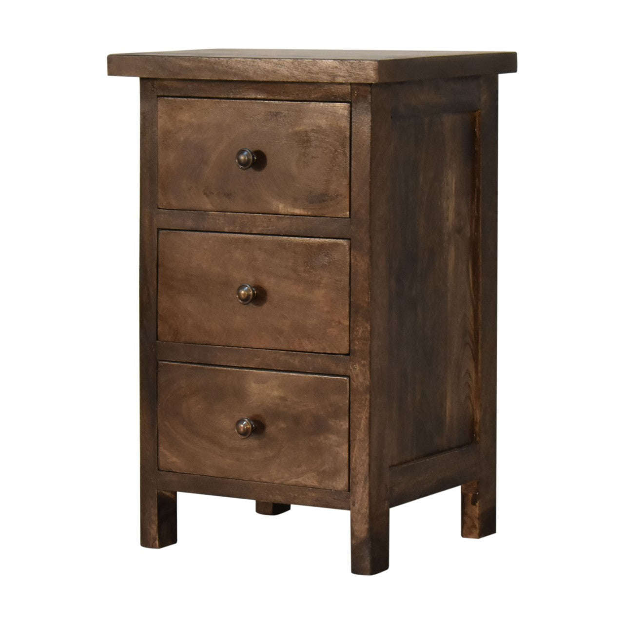 Ashpinoke:Mini Classic Grey Country Style Bedside with 3 Drawers-Bedsides-Artisan