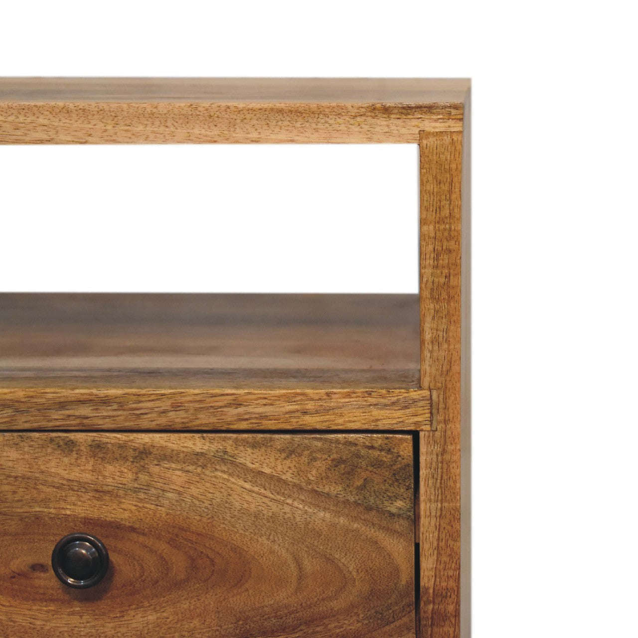 Ashpinoke:Mini Classic Oak-ish Bedside with Open Slot-Bedsides-Artisan