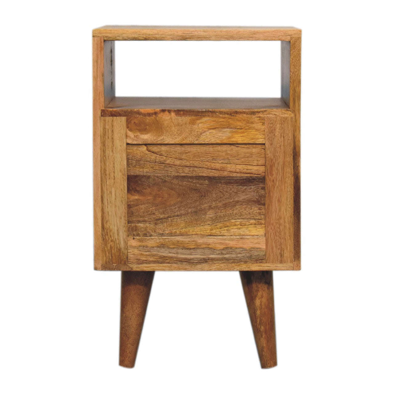 Ashpinoke:Mini Classic Oak-ish Bedside with Open Slot-Bedsides-Artisan