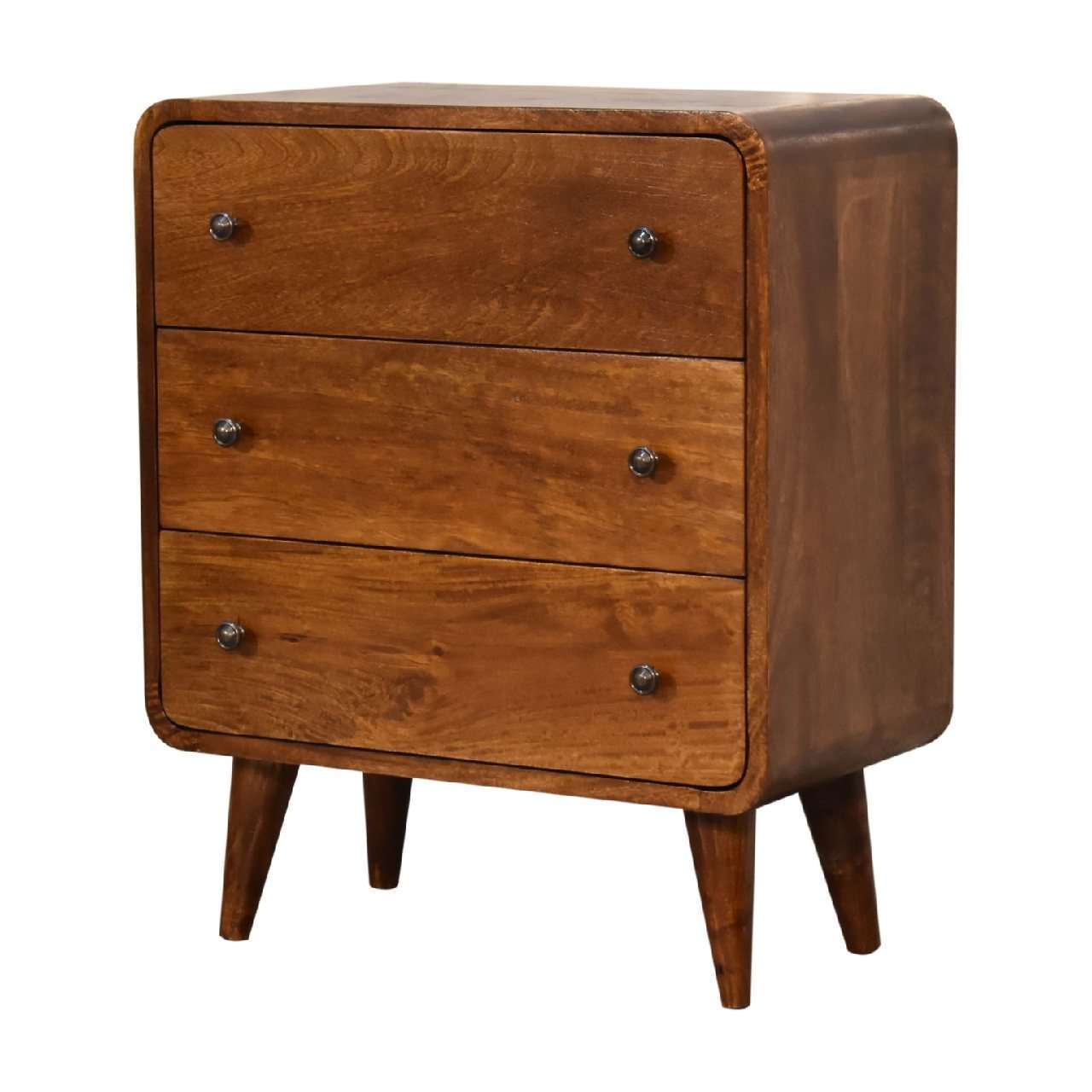 Ashpinoke:Mini Curved Chestnut Chest-Chests and Drawers-Artisan