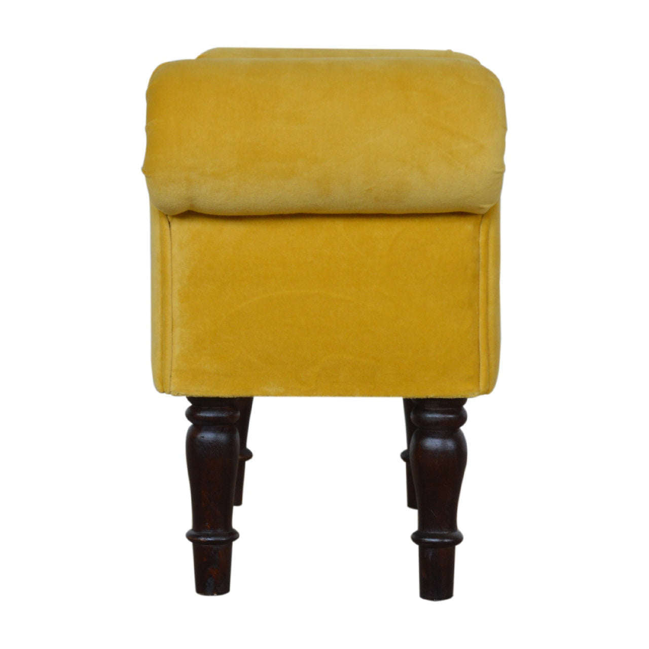 Ashpinoke:Mini Mustard Velvet Bench-Benches-Artisan