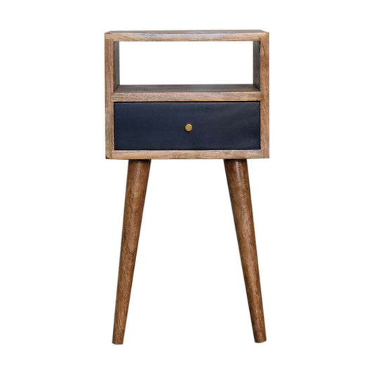 Ashpinoke:Mini Navy Blue Hand Painted Bedside-Bedsides-Artisan