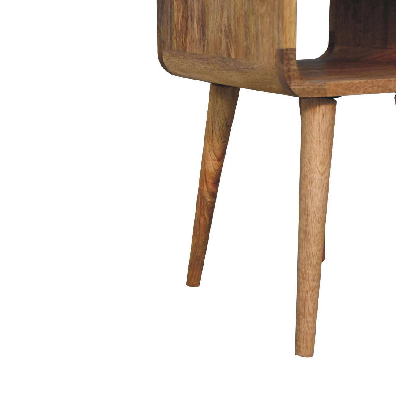 Ashpinoke:Mini Oak-ish Curved Bedside with Lower Slot-Bedsides-Artisan