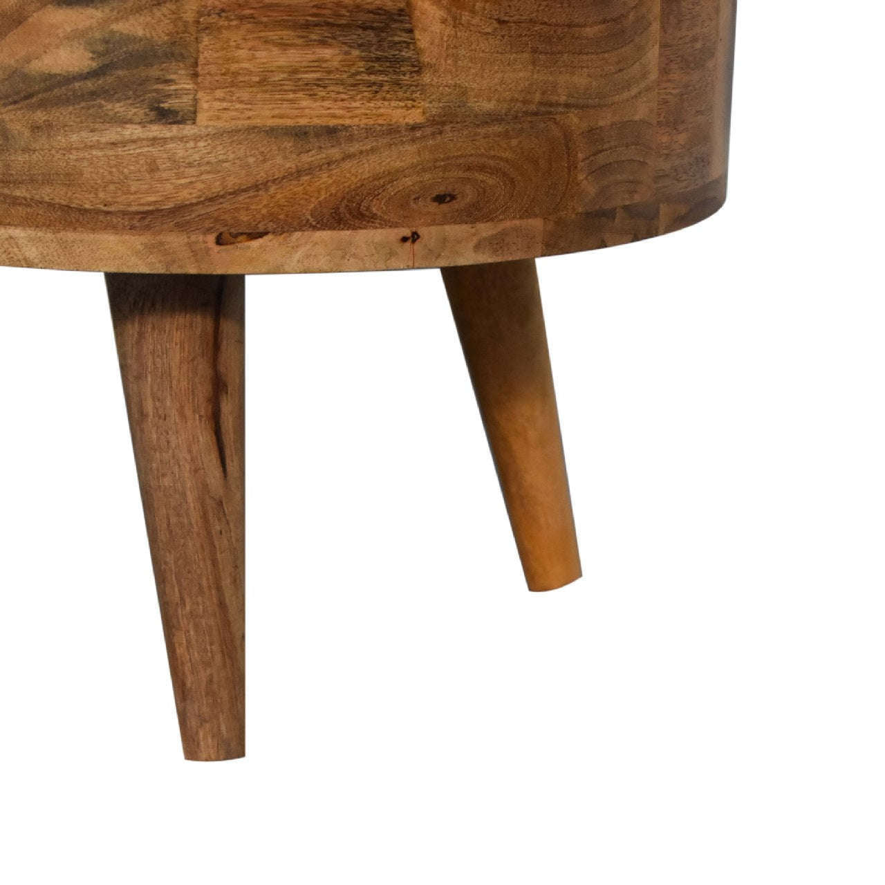 Ashpinoke:Mini Oak-ish Rounded Coffee Table-Coffee Tables-Artisan
