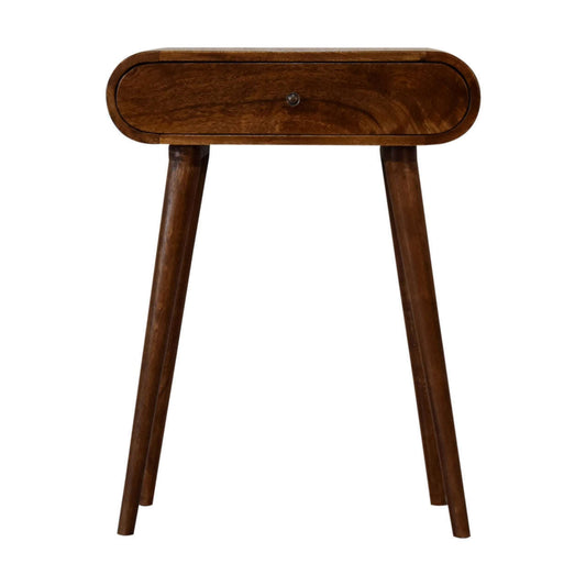 Ashpinoke:Mini Rounded Mini Chestnut Console Table-Console and Hall Tables-Artisan