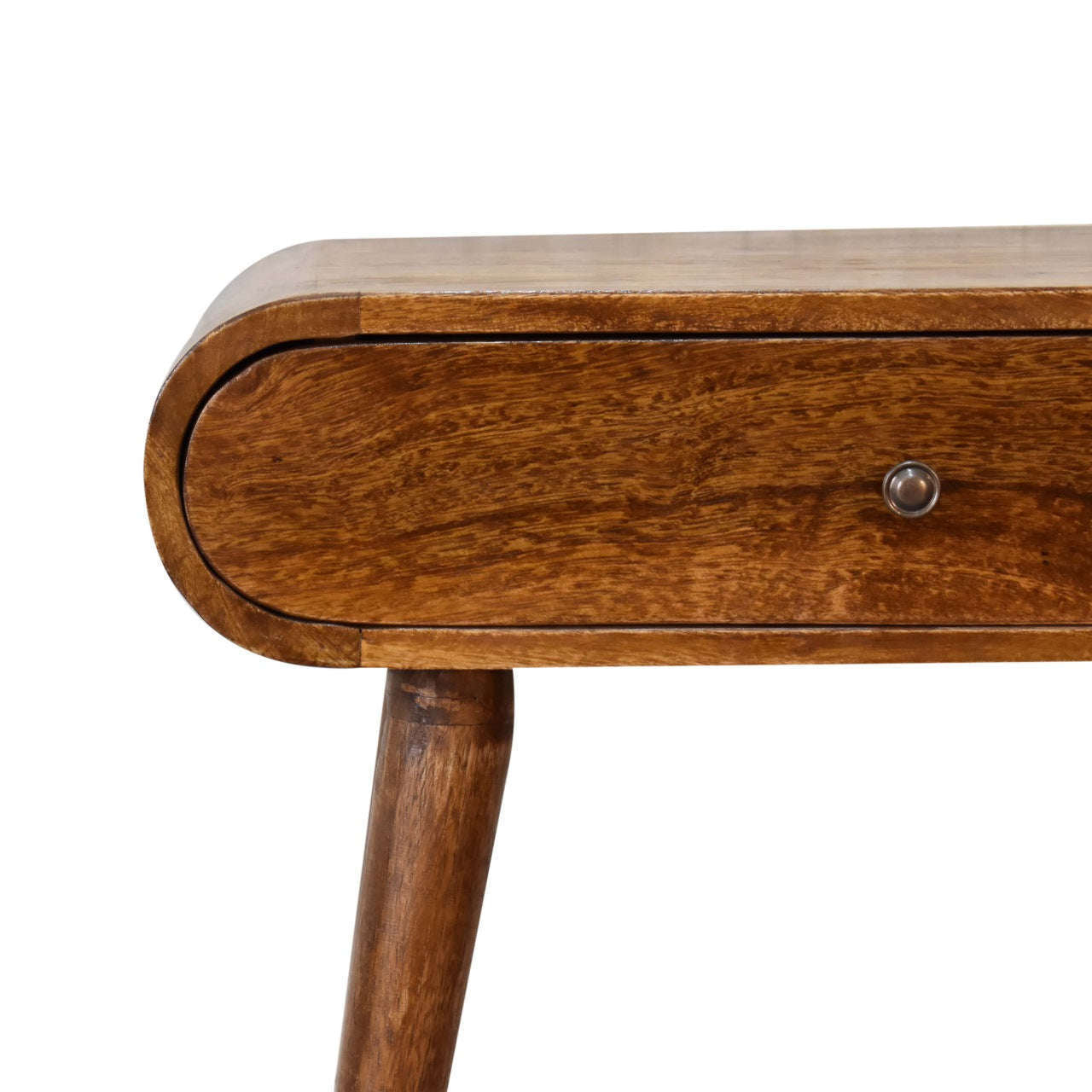 Ashpinoke:Mini Rounded Mini Chestnut Console Table-Console and Hall Tables-Artisan