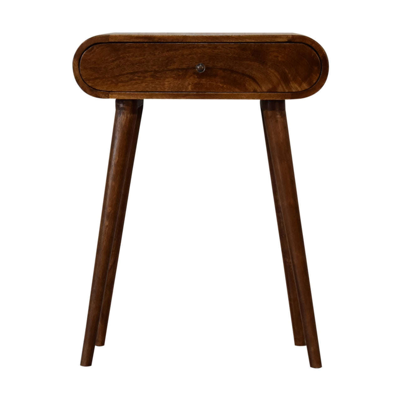 Ashpinoke:Mini Rounded Mini Chestnut Console Table-Console and Hall Tables-Artisan