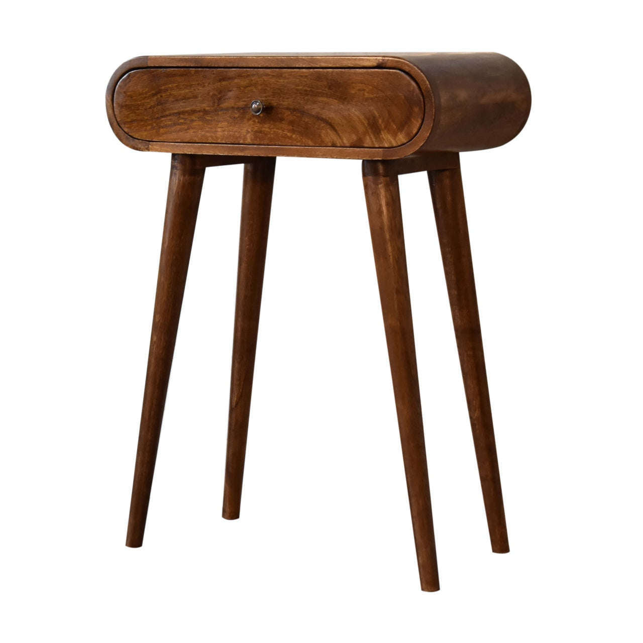 Ashpinoke:Mini Rounded Mini Chestnut Console Table-Console and Hall Tables-Artisan