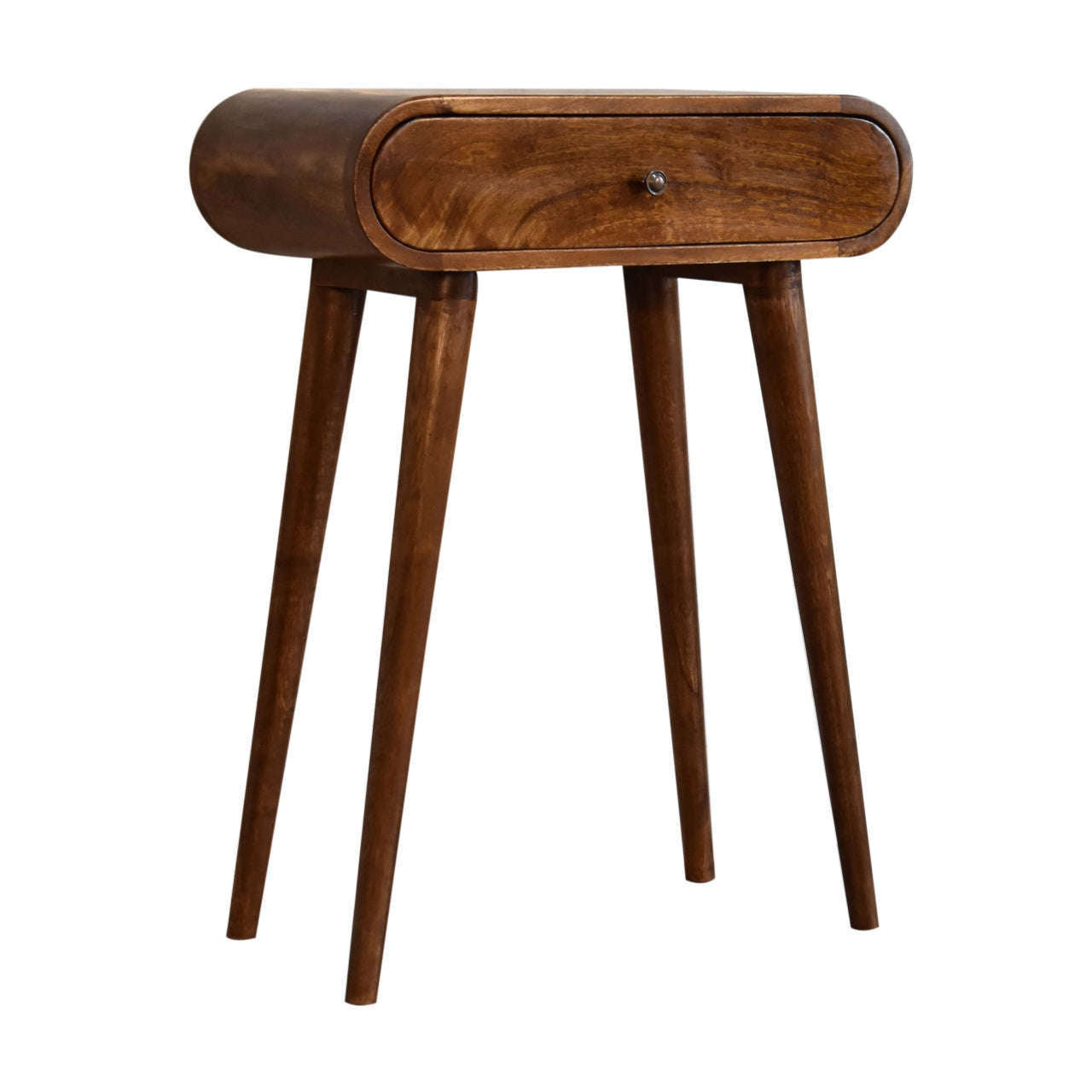 Ashpinoke:Mini Rounded Mini Chestnut Console Table-Console and Hall Tables-Artisan