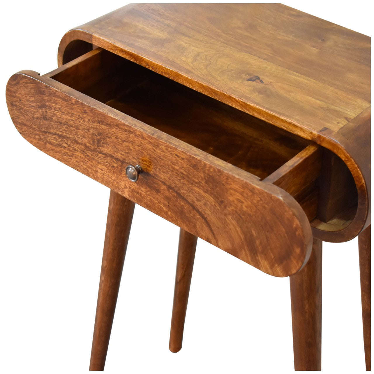 Ashpinoke:Mini Rounded Mini Chestnut Console Table-Console and Hall Tables-Artisan