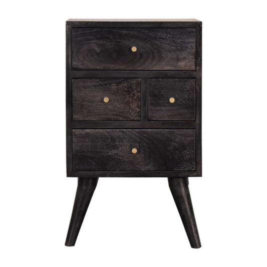 Ashpinoke:Multi Drawer Ash Black Bedside-Bedsides-Artisan