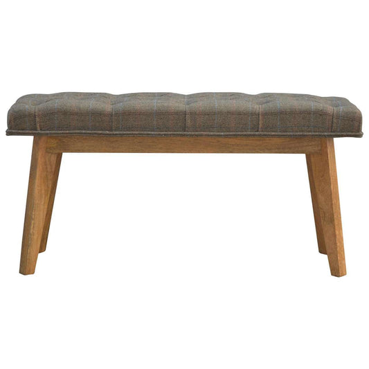 Ashpinoke:Multi Tweed Deep Button Hallway Bench-Benches-Artisan