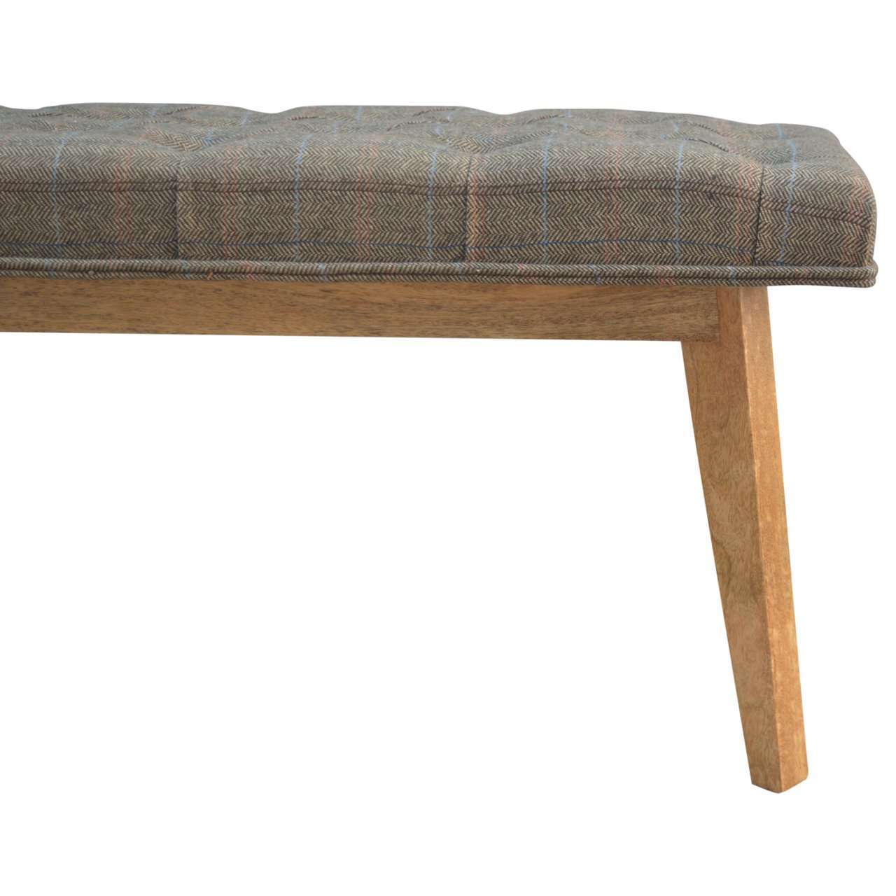 Ashpinoke:Multi Tweed Deep Button Hallway Bench-Benches-Artisan