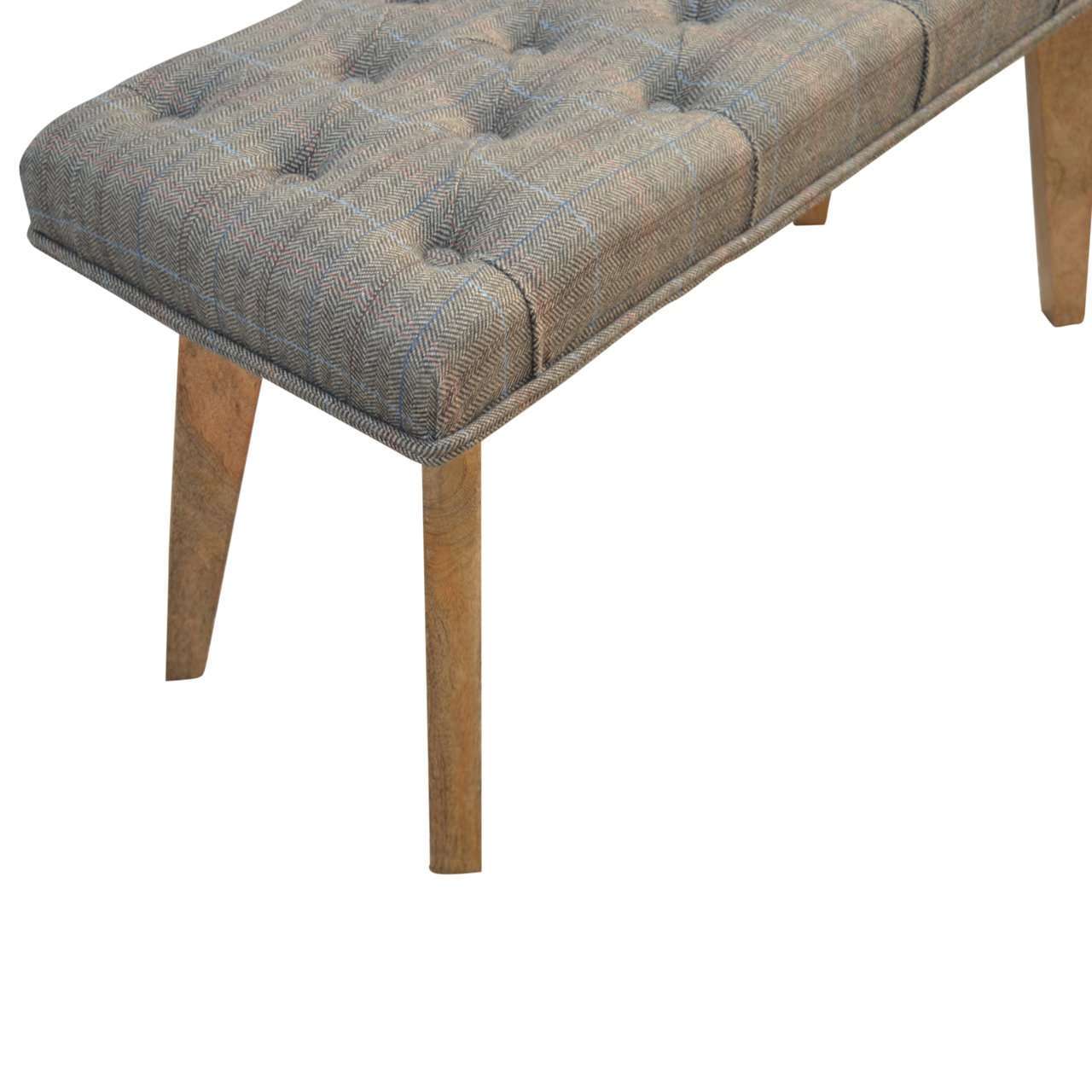 Ashpinoke:Multi Tweed Deep Button Hallway Bench-Benches-Artisan