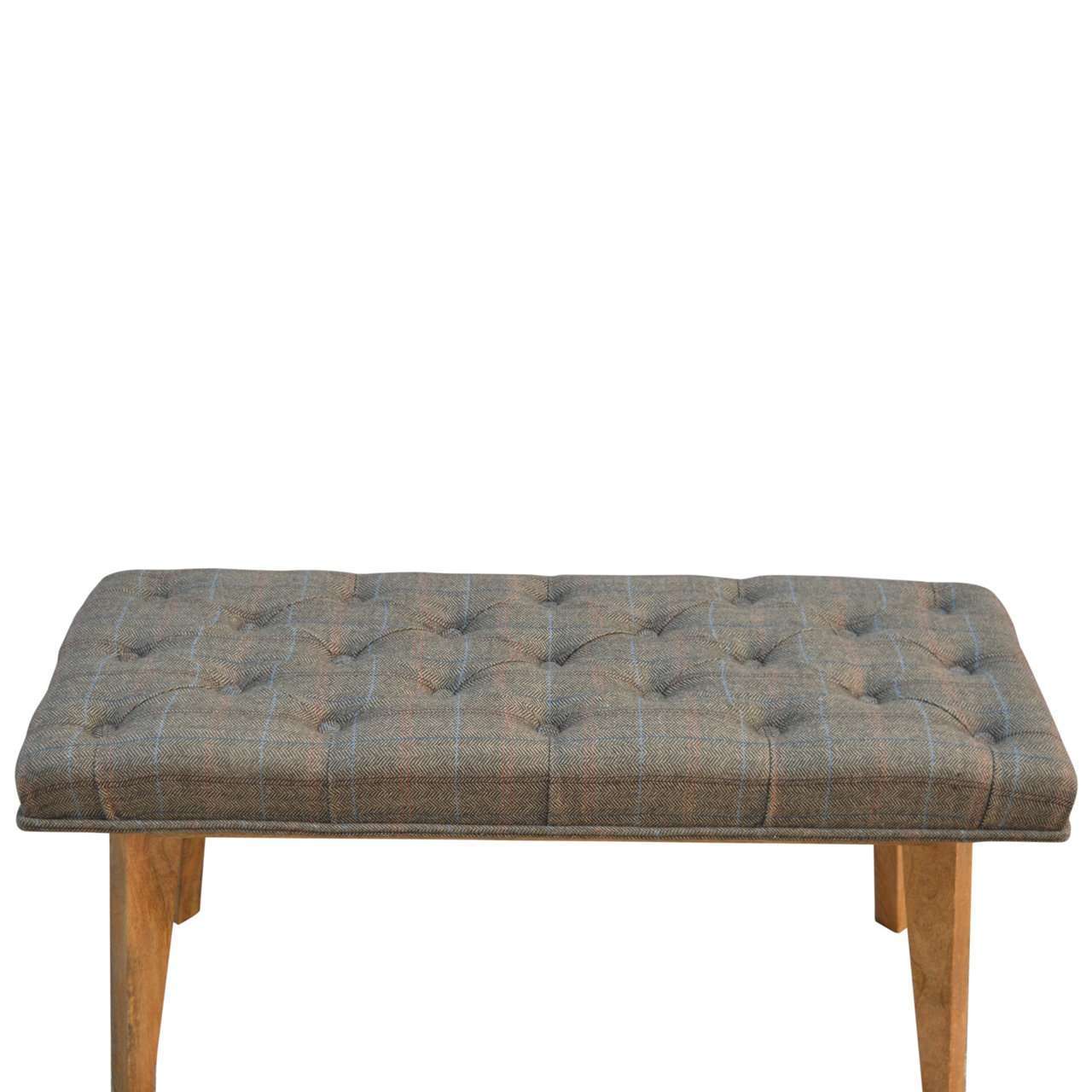 Ashpinoke:Multi Tweed Deep Button Hallway Bench-Benches-Artisan