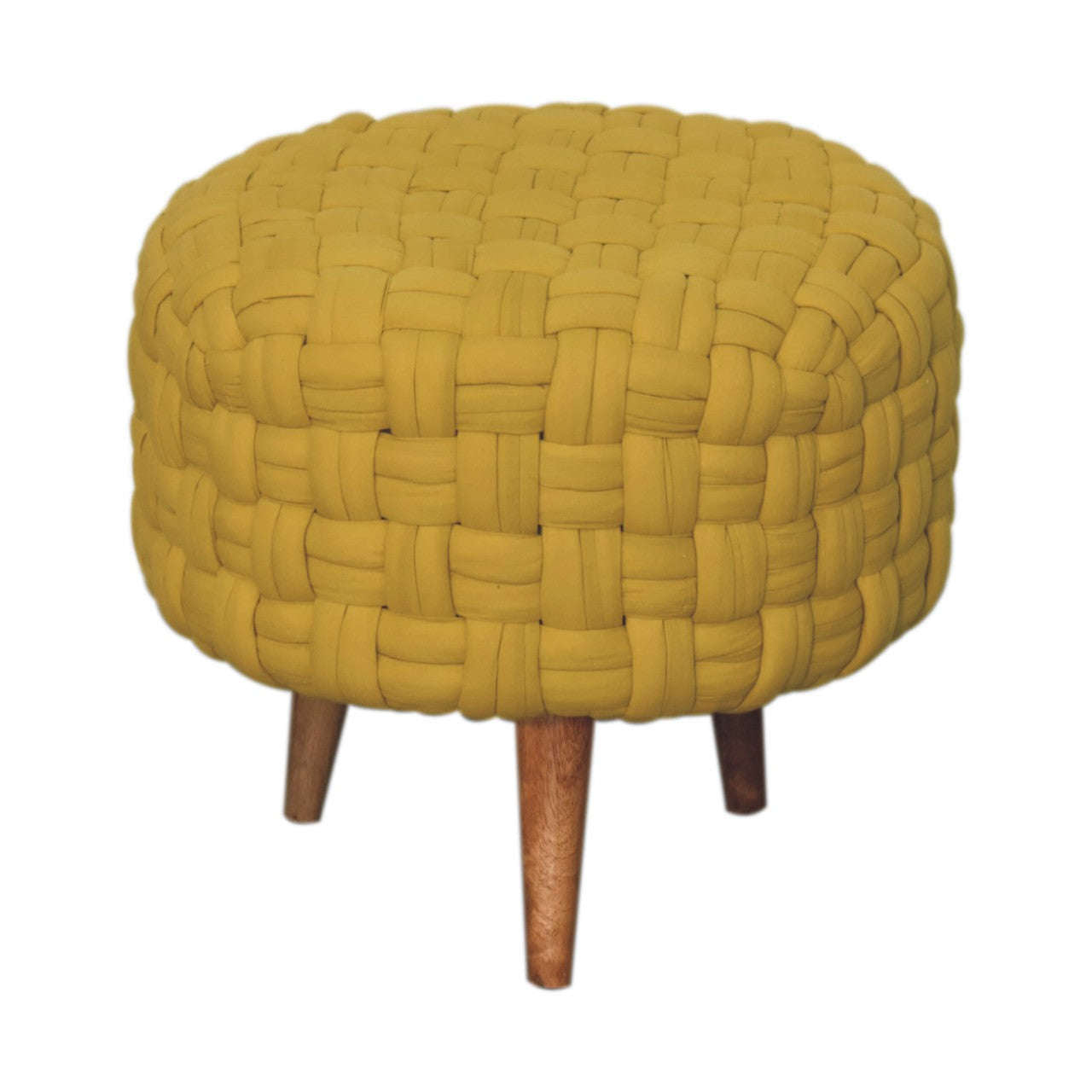 Ashpinoke:Mustard Tube Footstool-Footstools-Artisan