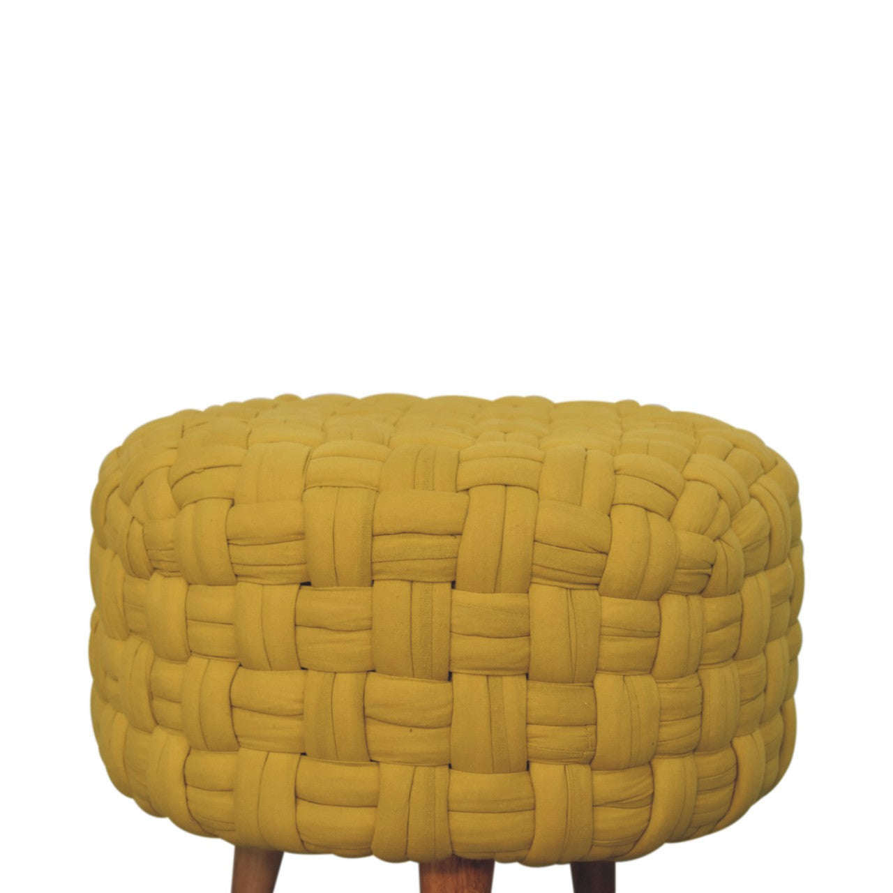 Ashpinoke:Mustard Tube Footstool-Footstools-Artisan