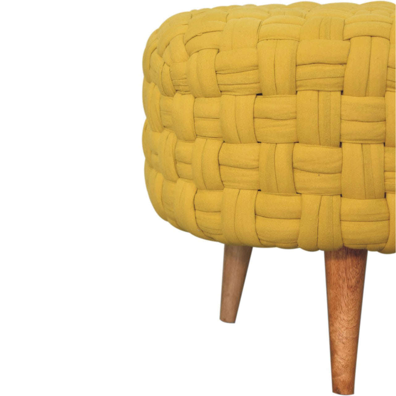 Ashpinoke:Mustard Tube Footstool-Footstools-Artisan