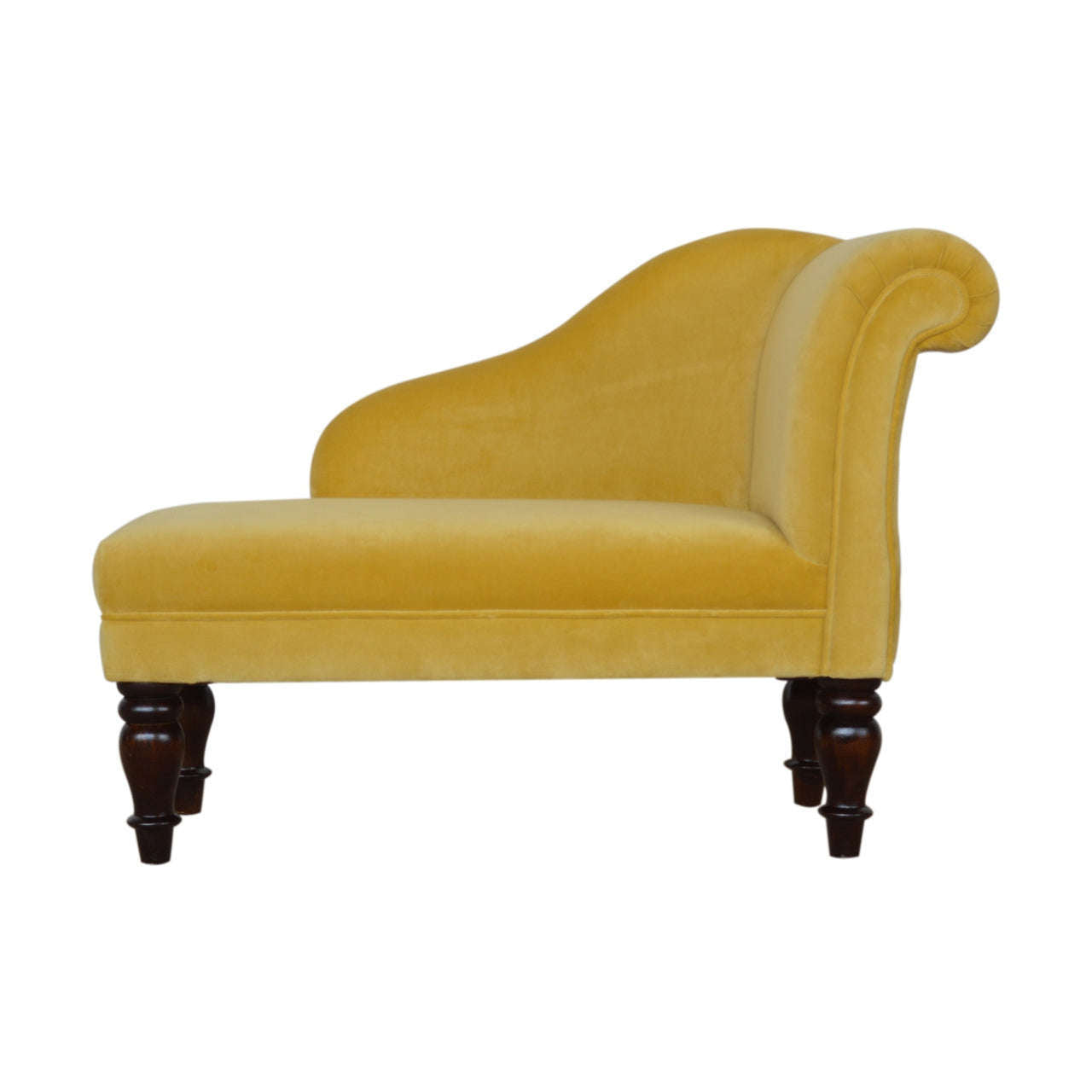 Ashpinoke:Mustard Velvet Chaise-Sofas-Artisan