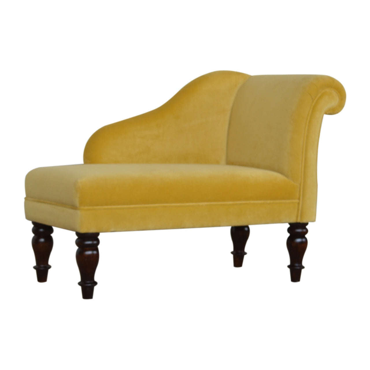 Ashpinoke:Mustard Velvet Chaise-Sofas-Artisan