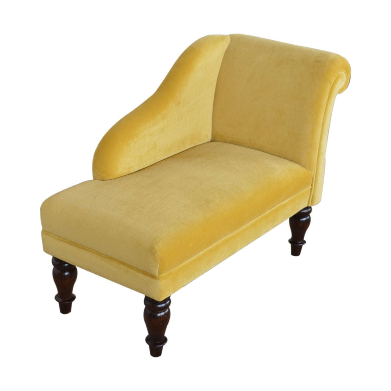 Ashpinoke:Mustard Velvet Chaise-Sofas-Artisan