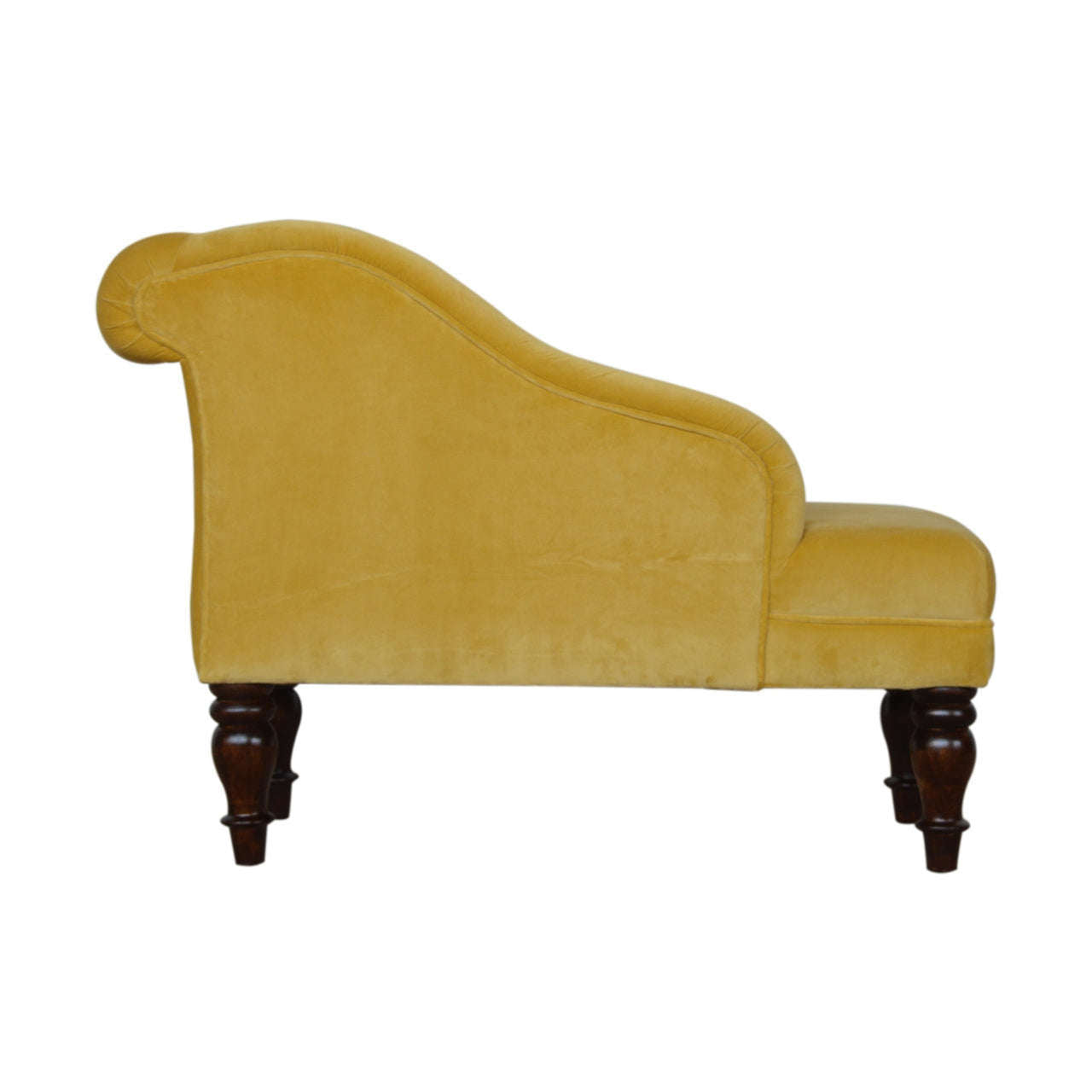 Ashpinoke:Mustard Velvet Chaise-Sofas-Artisan