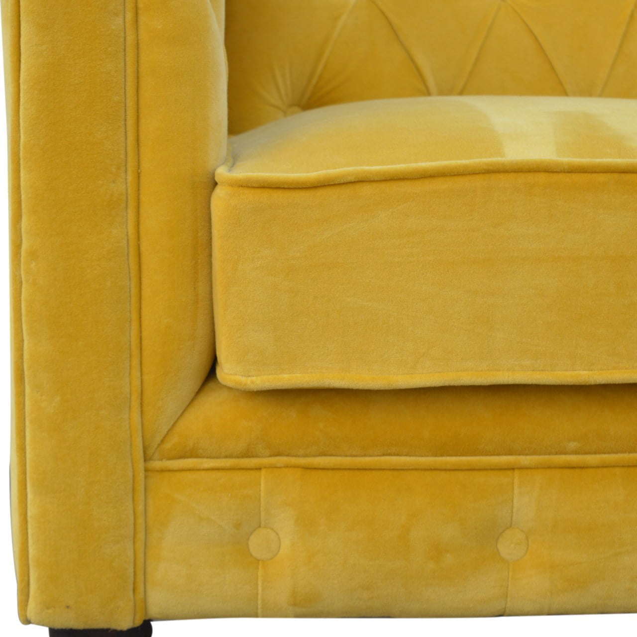 Ashpinoke:Mustard Velvet Chesterfield Sofa-Sofas-Artisan