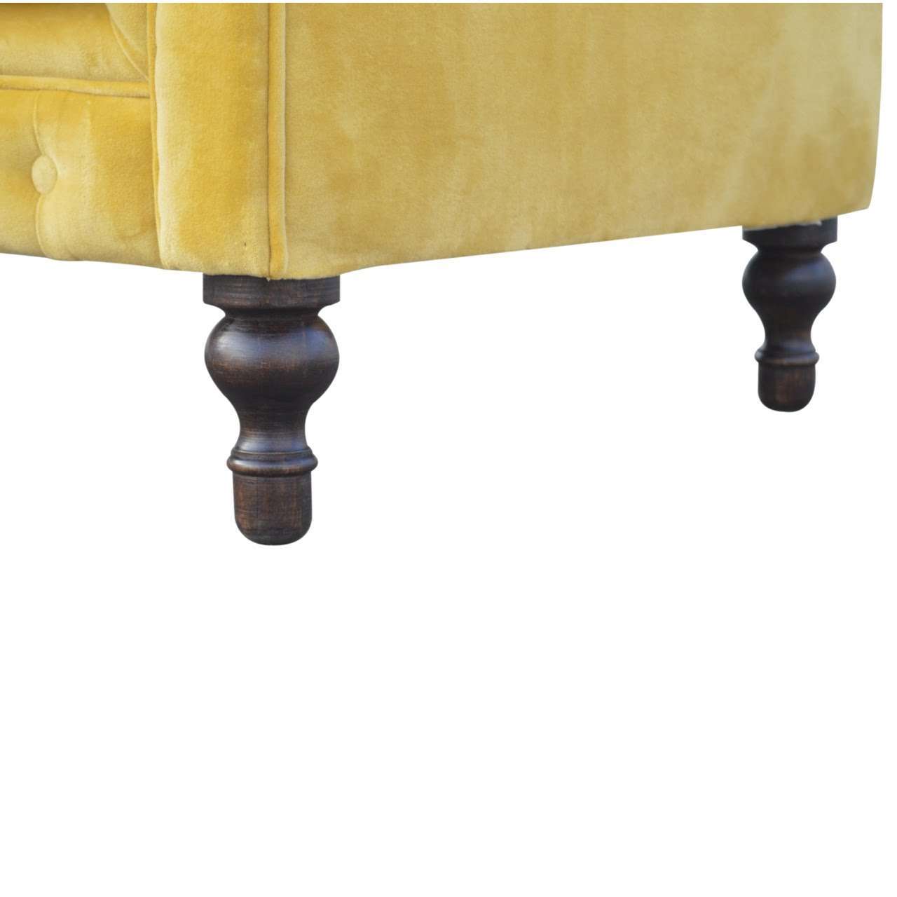 Ashpinoke:Mustard Velvet Chesterfield Sofa-Sofas-Artisan