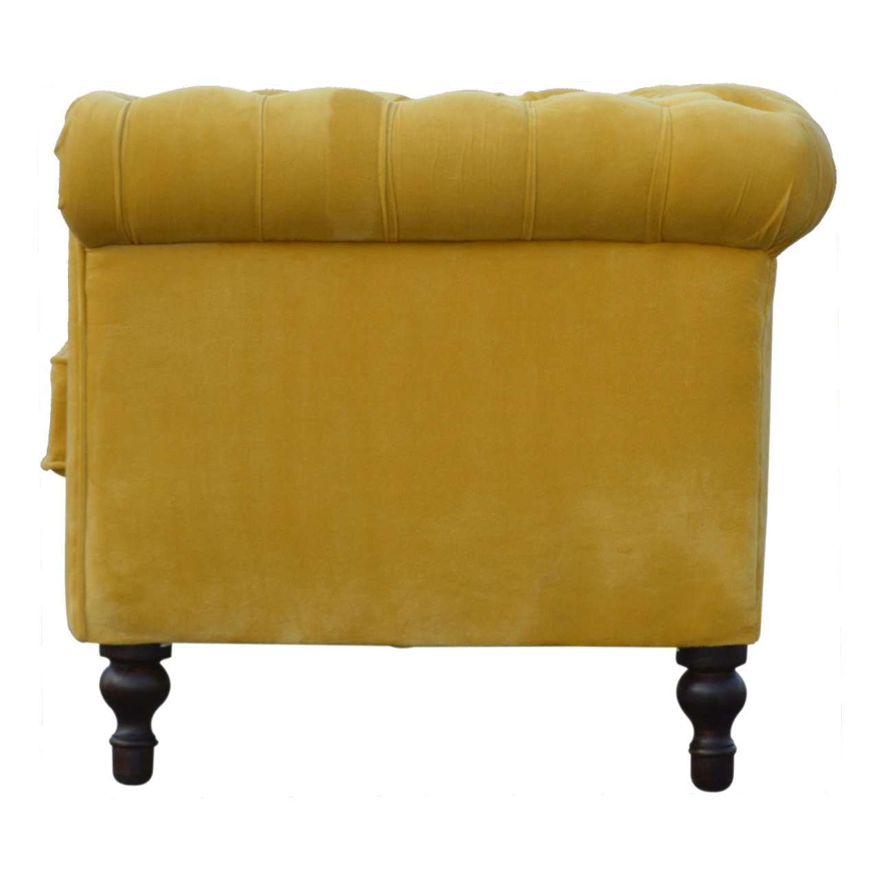 Ashpinoke:Mustard Velvet Chesterfield Sofa-Sofas-Artisan