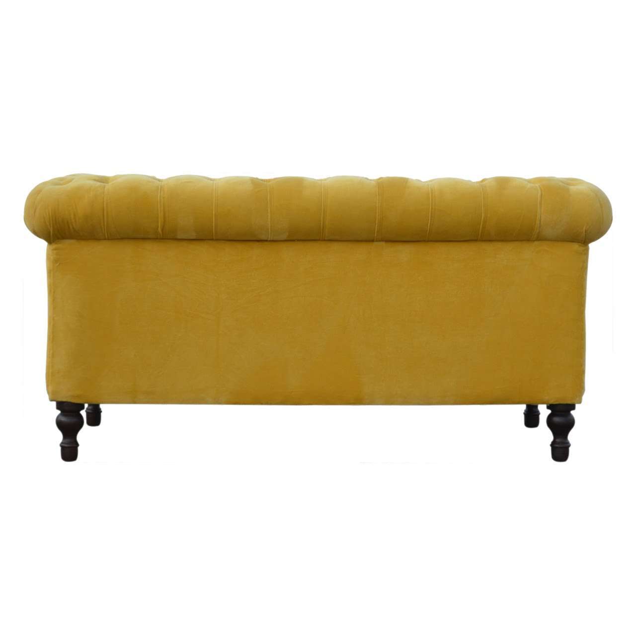 Ashpinoke:Mustard Velvet Chesterfield Sofa-Sofas-Artisan