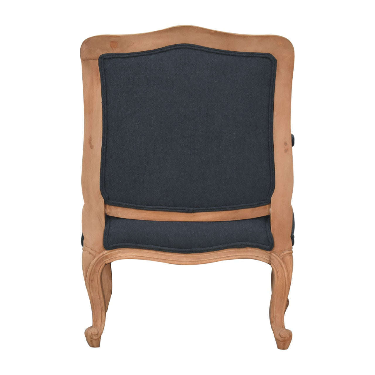 Ashpinoke:Navy Blue Linen French Style Chair-Chairs-Artisan