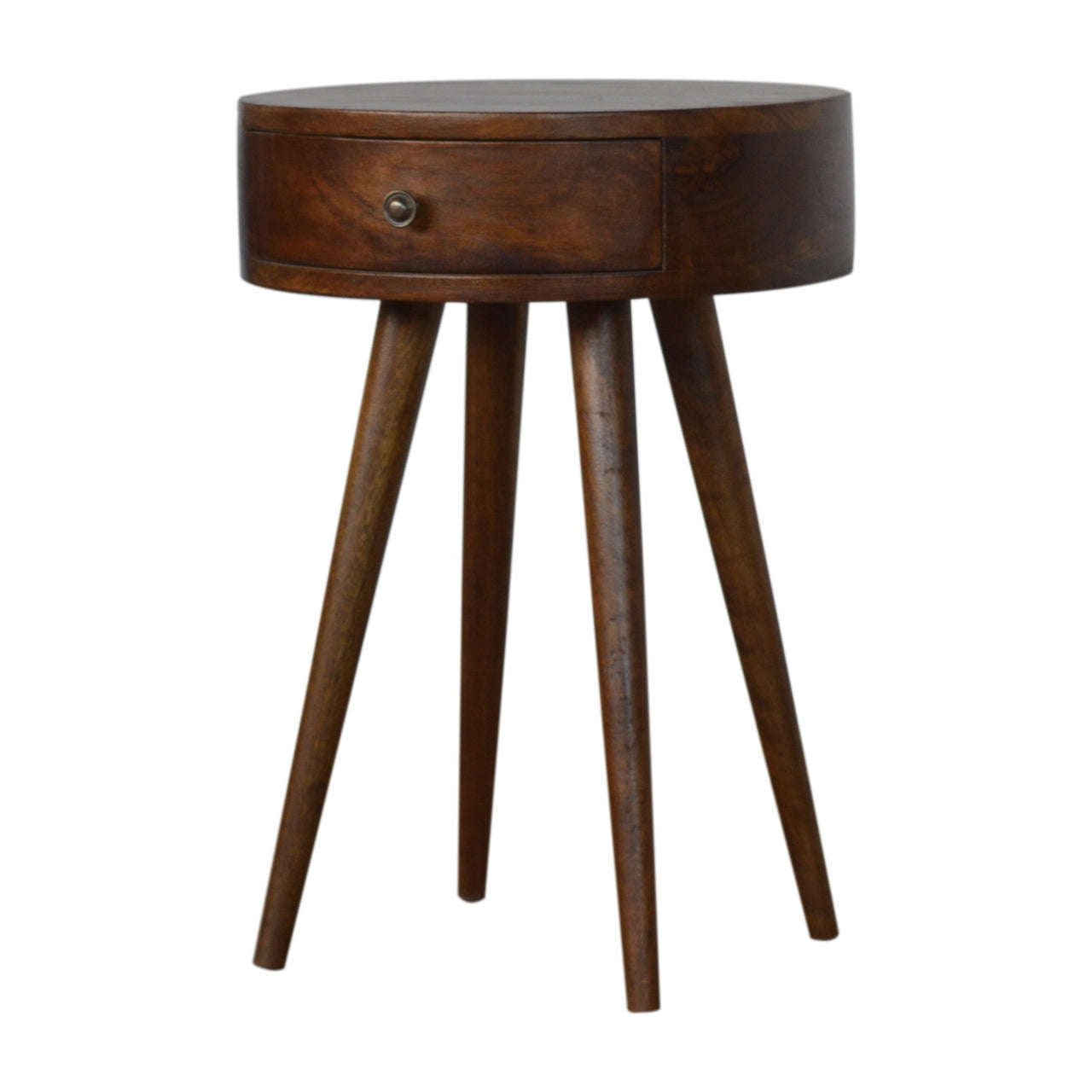 Ashpinoke:Nordic Chestnut Circular Shaped Bedside-Bedsides-Artisan