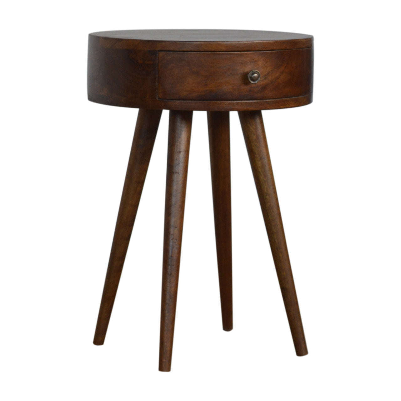 Ashpinoke:Nordic Chestnut Circular Shaped Bedside-Bedsides-Artisan