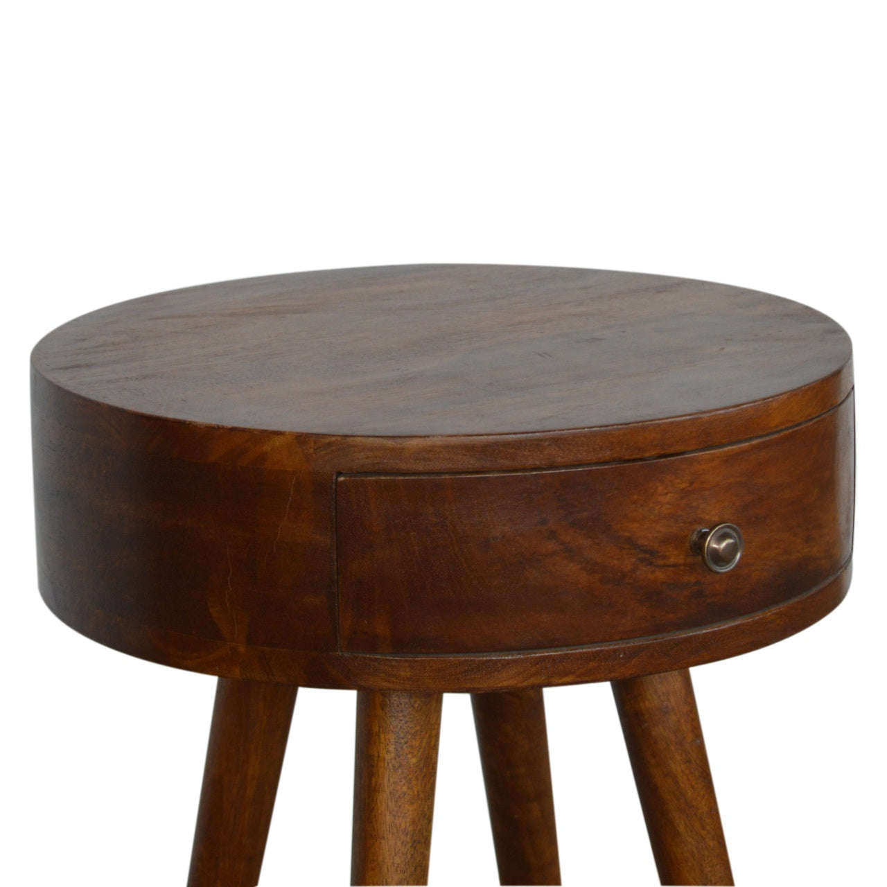 Ashpinoke:Nordic Chestnut Circular Shaped Bedside-Bedsides-Artisan