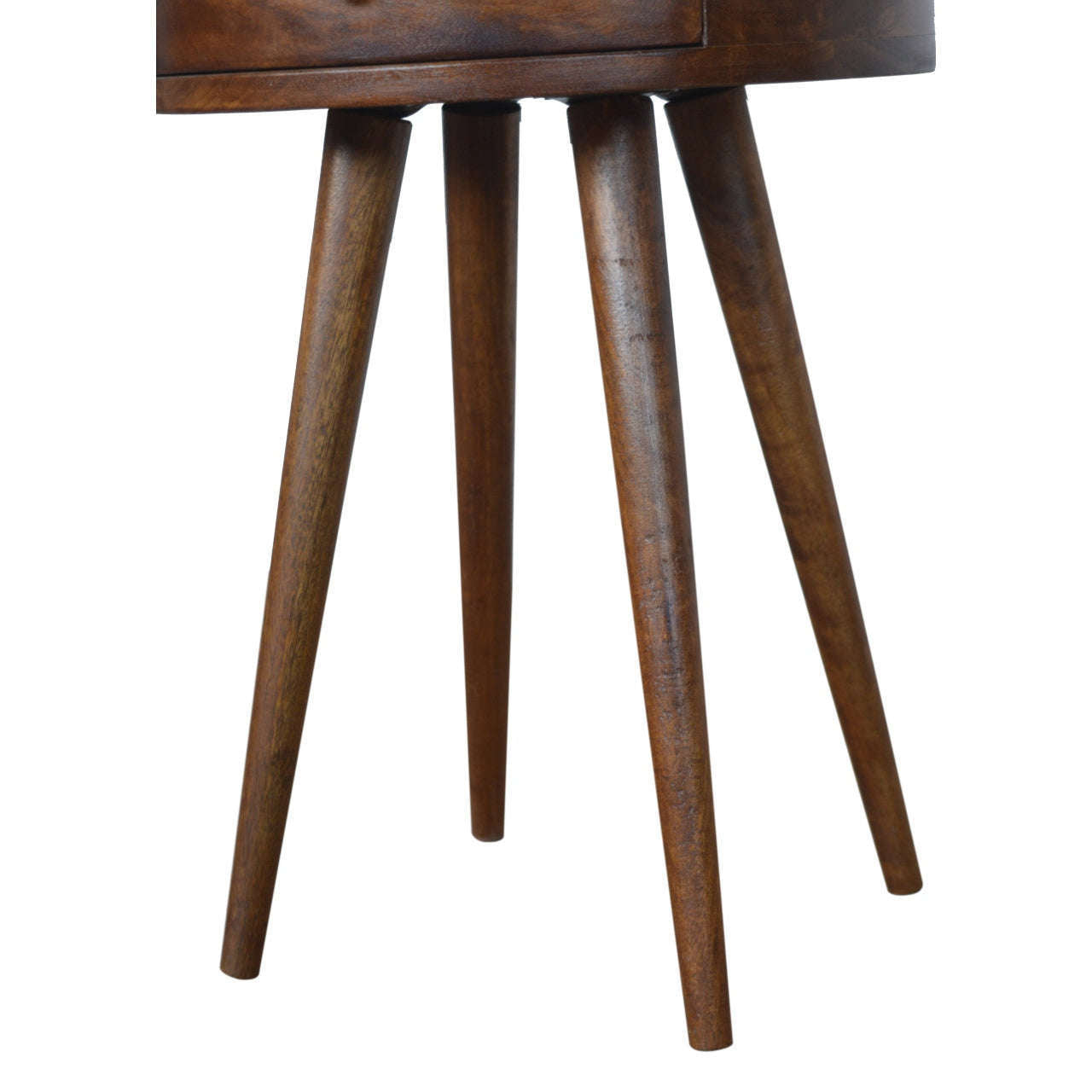 Ashpinoke:Nordic Chestnut Circular Shaped Bedside-Bedsides-Artisan