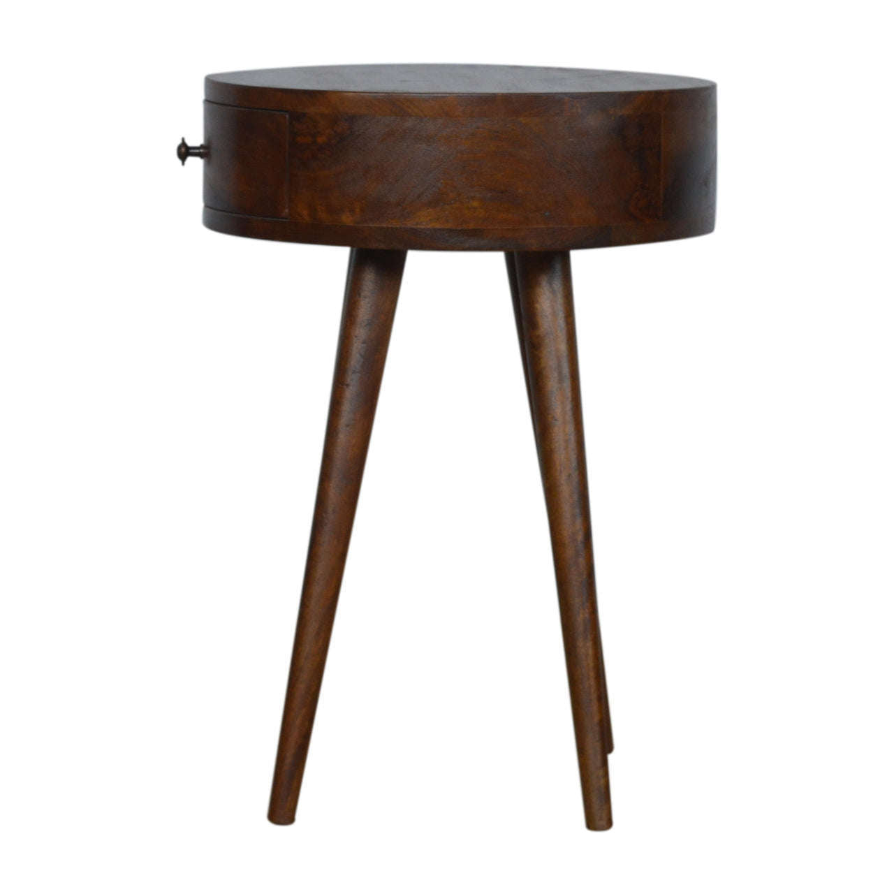 Ashpinoke:Nordic Chestnut Circular Shaped Bedside-Bedsides-Artisan