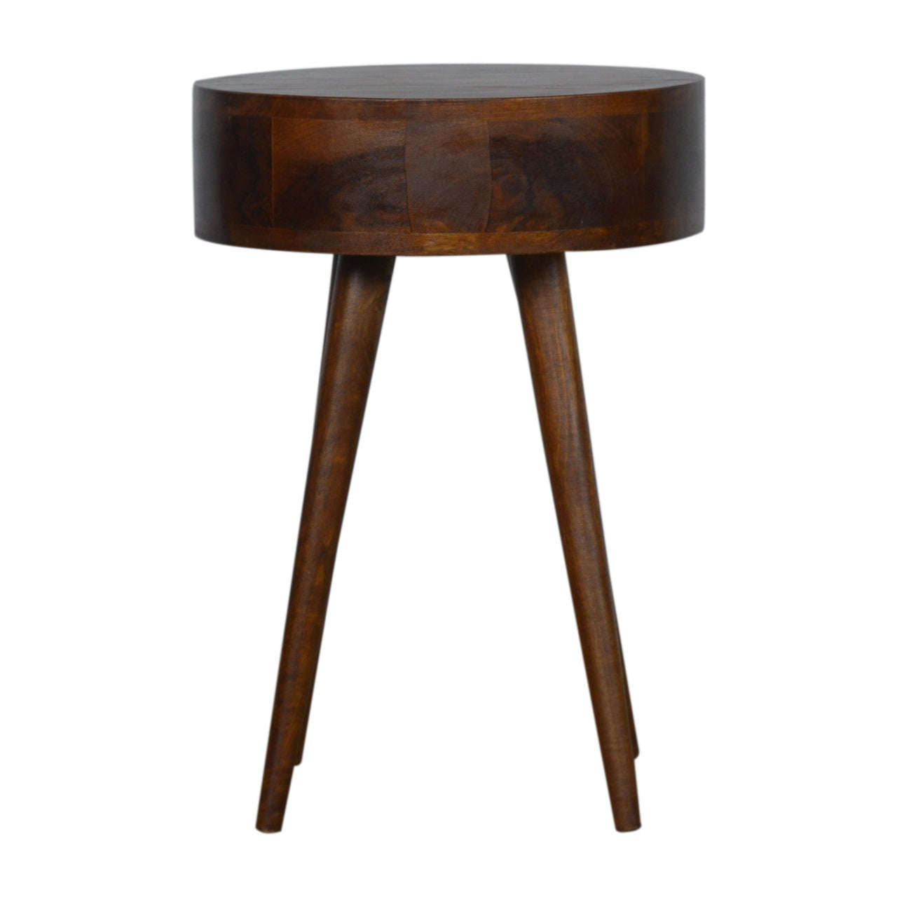 Ashpinoke:Nordic Chestnut Circular Shaped Bedside-Bedsides-Artisan