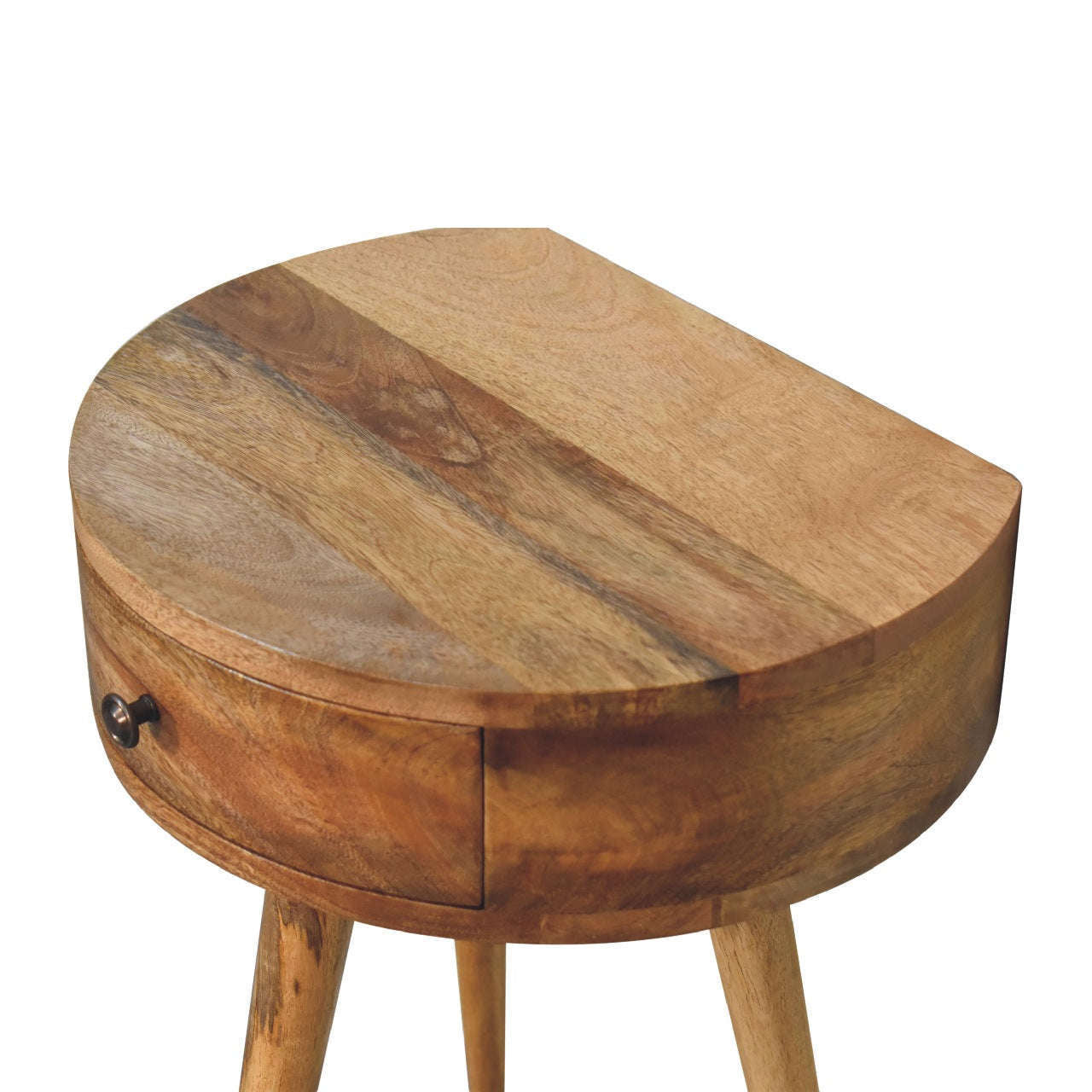 Ashpinoke:Nordic Oak-ish Circular Shaped Mini Bedside-Bedsides-Artisan