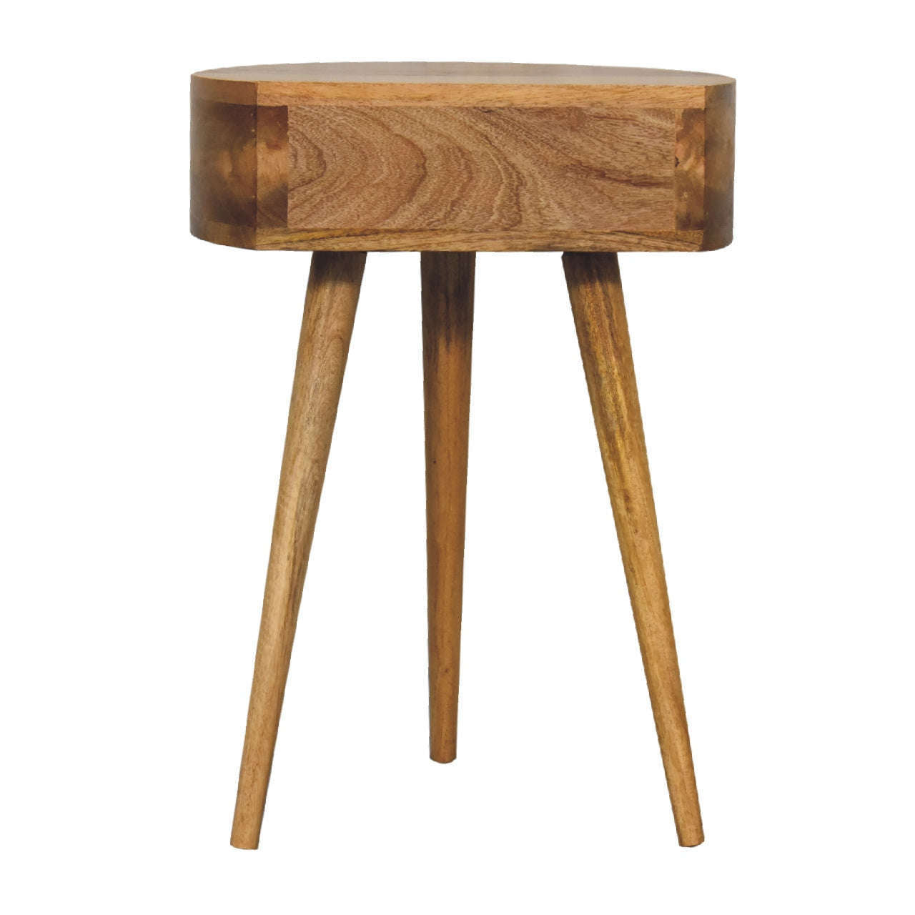 Ashpinoke:Nordic Oak-ish Circular Shaped Mini Bedside-Bedsides-Artisan