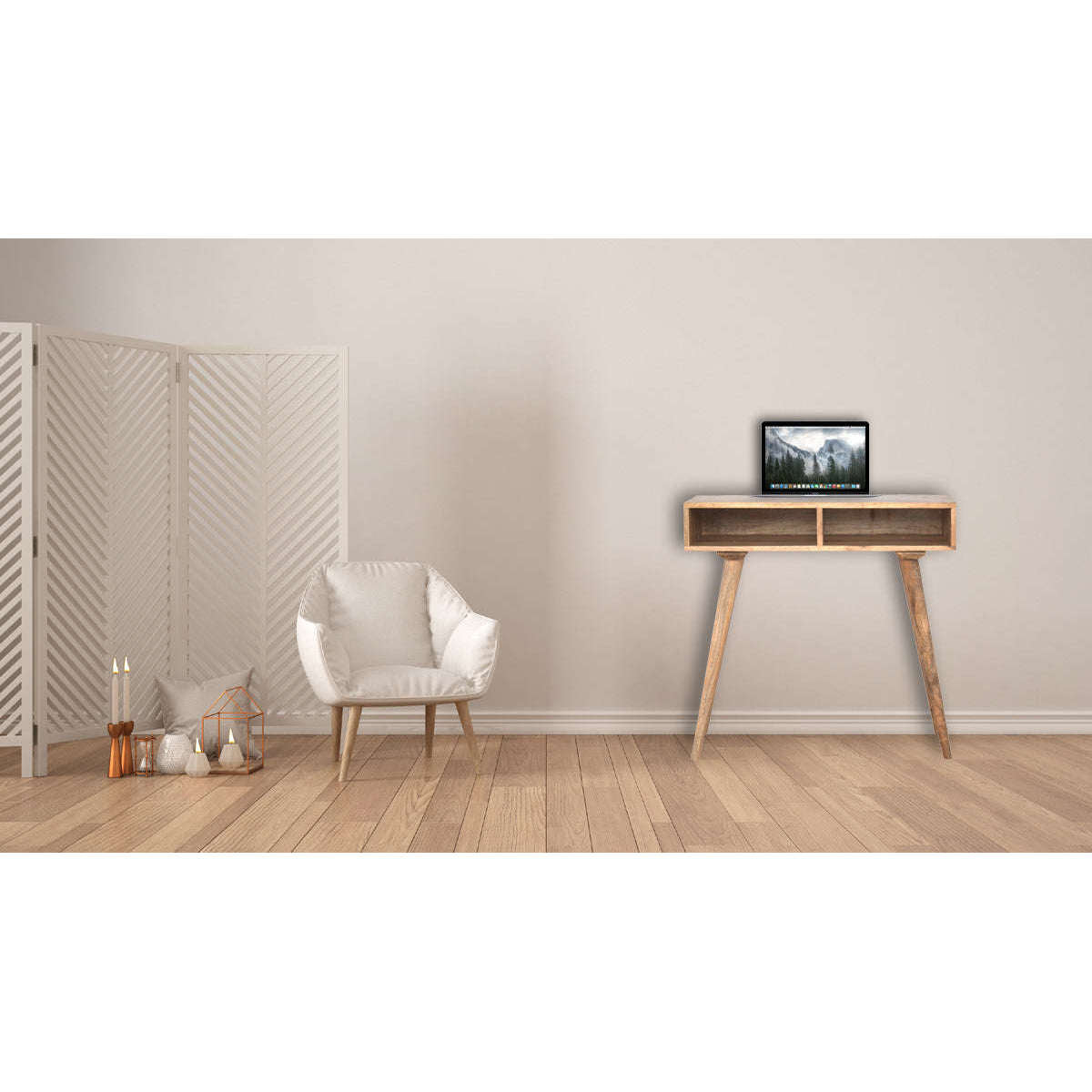 Ashpinoke:Nordic Style Open Shelf Writing Desk-Desks-Artisan