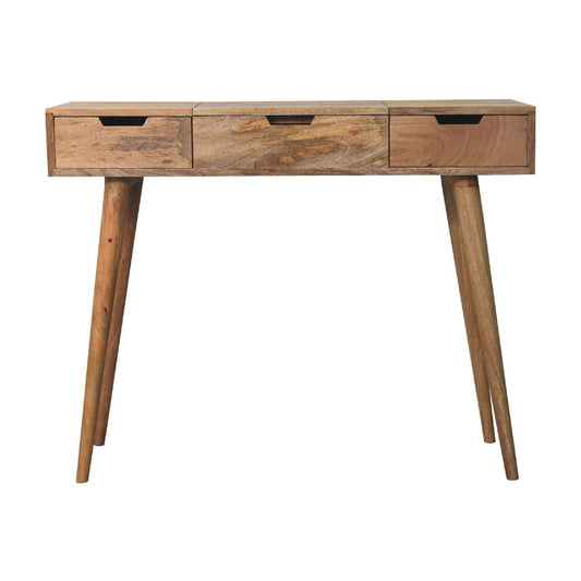 Ashpinoke:Oak-ish Dressing Table with Foldable Mirror-Dressers-Artisan