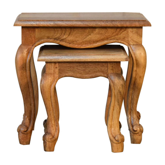 Ashpinoke:Oak-ish French Style Stool Set-Stools-Artisan